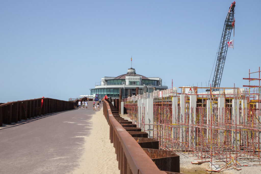 renovatie pier blankenberge - wandelweg - kofferdam - zee en strand